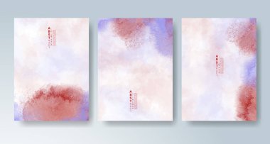 Parlak renkli vektör suluboya arkaplanlı kartlar. Randevunuz, kartpostalınız, afişiniz için tasarım.