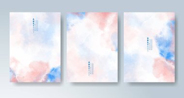 Parlak renkli vektör suluboya arkaplanlı kartlar. Randevunuz, kartpostalınız, afişiniz için tasarım.