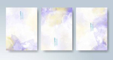 Parlak renkli vektör suluboya arkaplanlı kartlar. Randevunuz, kartpostalınız, afişiniz için tasarım.