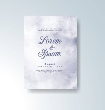 Soyut suluboya arkaplan içeren düğün davetiyesi