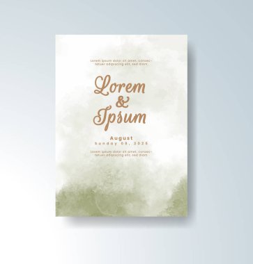 Soyut suluboya arkaplan içeren düğün davetiyesi