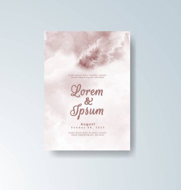 Soyut suluboya arkaplan içeren düğün davetiyesi