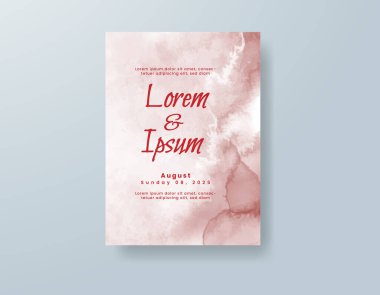 Soyut suluboya arkaplan içeren düğün davetiyesi