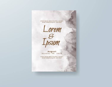 Soyut suluboya arkaplan içeren düğün davetiyesi