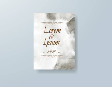 Soyut suluboya arkaplan içeren düğün davetiyesi