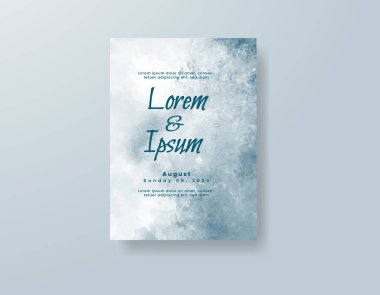 Soyut suluboya arkaplan içeren düğün davetiyesi