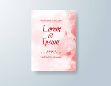 Soyut suluboya arkaplan içeren düğün davetiyesi