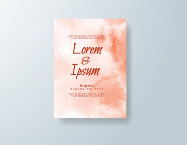 Soyut suluboya arkaplan içeren düğün davetiyesi