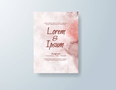 Soyut suluboya arkaplan içeren düğün davetiyesi