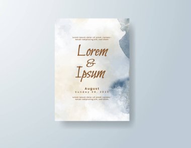 Soyut suluboya arkaplan içeren düğün davetiyesi