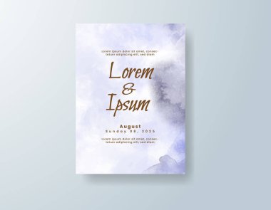 Soyut suluboya arkaplan içeren düğün davetiyesi