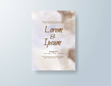Soyut suluboya arkaplan içeren düğün davetiyesi