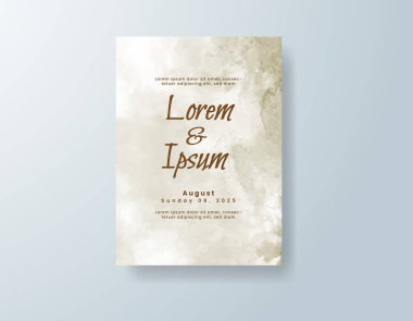 Soyut suluboya arkaplan içeren düğün davetiyesi