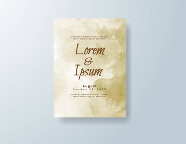 Soyut suluboya arkaplan içeren düğün davetiyesi