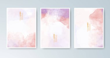 Parlak renkli vektör suluboya arkaplanlı kartlar. Randevunuz, kartpostalınız, afişiniz için tasarım.