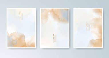 Parlak renkli vektör suluboya arkaplanlı kartlar. Randevunuz, kartpostalınız, afişiniz için tasarım.