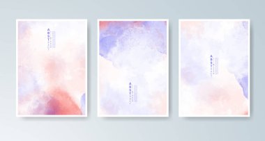 Parlak renkli vektör suluboya arkaplanlı kartlar. Randevunuz, kartpostalınız, afişiniz için tasarım.