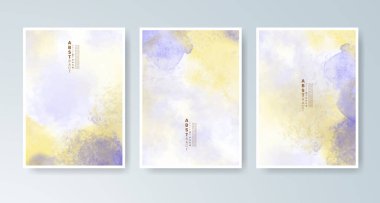 Parlak renkli vektör suluboya arkaplanlı kartlar. Randevunuz, kartpostalınız, afişiniz için tasarım.