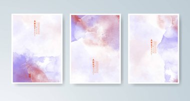 Parlak renkli vektör suluboya arkaplanlı kartlar. Randevunuz, kartpostalınız, afişiniz için tasarım.