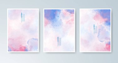 Parlak renkli vektör suluboya arkaplanlı kartlar. Randevunuz, kartpostalınız, afişiniz için tasarım.