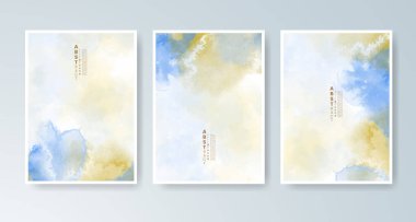 Parlak renkli vektör suluboya arkaplanlı kartlar. Randevunuz, kartpostalınız, afişiniz için tasarım.