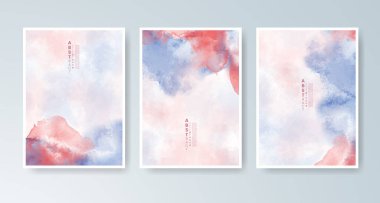 Parlak renkli vektör suluboya arkaplanlı kartlar. Randevunuz, kartpostalınız, afişiniz için tasarım.