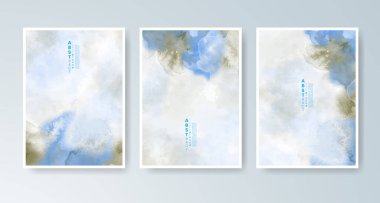 Parlak renkli vektör suluboya arkaplanlı kartlar. Randevunuz, kartpostalınız, afişiniz için tasarım.