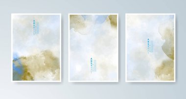 Parlak renkli vektör suluboya arkaplanlı kartlar. Randevunuz, kartpostalınız, afişiniz için tasarım.