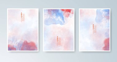 Parlak renkli vektör suluboya arkaplanlı kartlar. Randevunuz, kartpostalınız, afişiniz için tasarım.