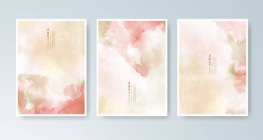 Parlak renkli vektör suluboya arkaplanlı kartlar. Randevunuz, kartpostalınız, afişiniz için tasarım.