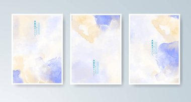 Parlak renkli vektör suluboya arkaplanlı kartlar. Randevunuz, kartpostalınız, afişiniz için tasarım.