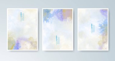 Parlak renkli vektör suluboya arkaplanlı kartlar. Randevunuz, kartpostalınız, afişiniz için tasarım.