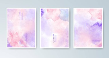 Parlak renkli vektör suluboya arkaplanlı kartlar. Randevunuz, kartpostalınız, afişiniz için tasarım.