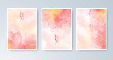 Parlak renkli vektör suluboya arkaplanlı kartlar. Randevunuz, kartpostalınız, afişiniz için tasarım.