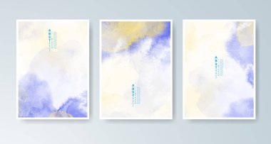Parlak renkli vektör suluboya arkaplanlı kartlar. Randevunuz, kartpostalınız, afişiniz için tasarım.
