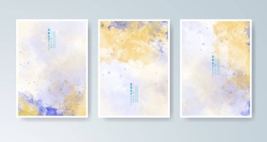 Parlak renkli vektör suluboya arkaplanlı kartlar. Randevunuz, kartpostalınız, afişiniz için tasarım.