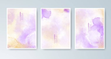 Parlak renkli vektör suluboya arkaplanlı kartlar. Randevunuz, kartpostalınız, afişiniz için tasarım.