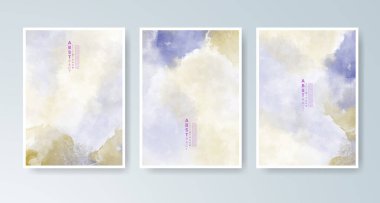 Parlak renkli vektör suluboya arkaplanlı kartlar. Randevunuz, kartpostalınız, afişiniz için tasarım.