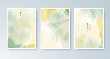 Parlak renkli vektör suluboya arkaplanlı kartlar. Randevunuz, kartpostalınız, afişiniz için tasarım.