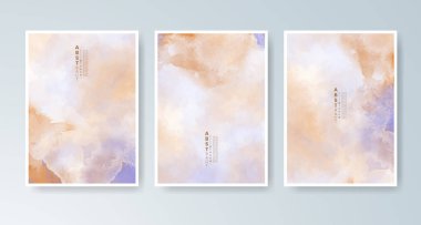 Parlak renkli vektör suluboya arkaplanlı kartlar. Randevunuz, kartpostalınız, afişiniz için tasarım.