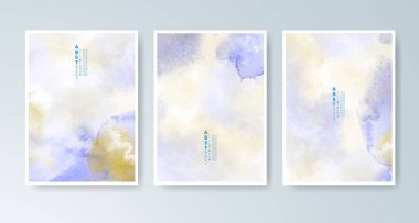 Parlak renkli vektör suluboya arkaplanlı kartlar. Randevunuz, kartpostalınız, afişiniz için tasarım.