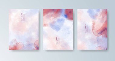 Parlak renkli vektör suluboya arkaplanlı kartlar. Randevunuz, kartpostalınız, afişiniz için tasarım.