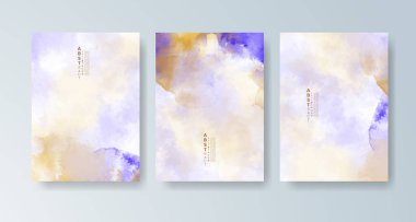 Parlak renkli vektör suluboya arkaplanlı kartlar. Randevunuz, kartpostalınız, afişiniz için tasarım.
