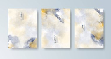 Parlak renkli vektör suluboya arkaplanlı kartlar. Randevunuz, kartpostalınız, afişiniz için tasarım.