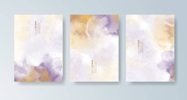 Parlak renkli vektör suluboya arkaplanlı kartlar. Randevunuz, kartpostalınız, afişiniz için tasarım.
