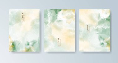Parlak renkli vektör suluboya arkaplanlı kartlar. Randevunuz, kartpostalınız, afişiniz için tasarım.