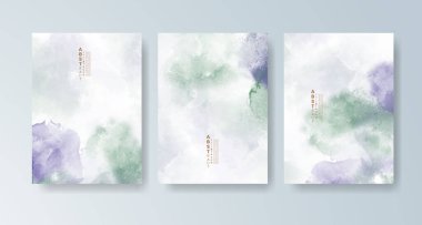 Parlak renkli vektör suluboya arkaplanlı kartlar. Randevunuz, kartpostalınız, afişiniz için tasarım.