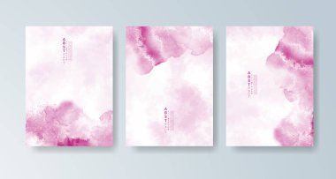 Parlak renkli vektör suluboya arkaplanlı kartlar. Randevunuz, kartpostalınız, afişiniz için tasarım.