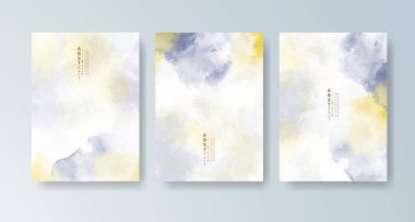 Parlak renkli vektör suluboya arkaplanlı kartlar. Randevunuz, kartpostalınız, afişiniz için tasarım.
