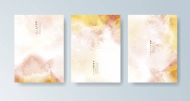 Parlak renkli vektör suluboya arkaplanlı kartlar. Randevunuz, kartpostalınız, afişiniz için tasarım.